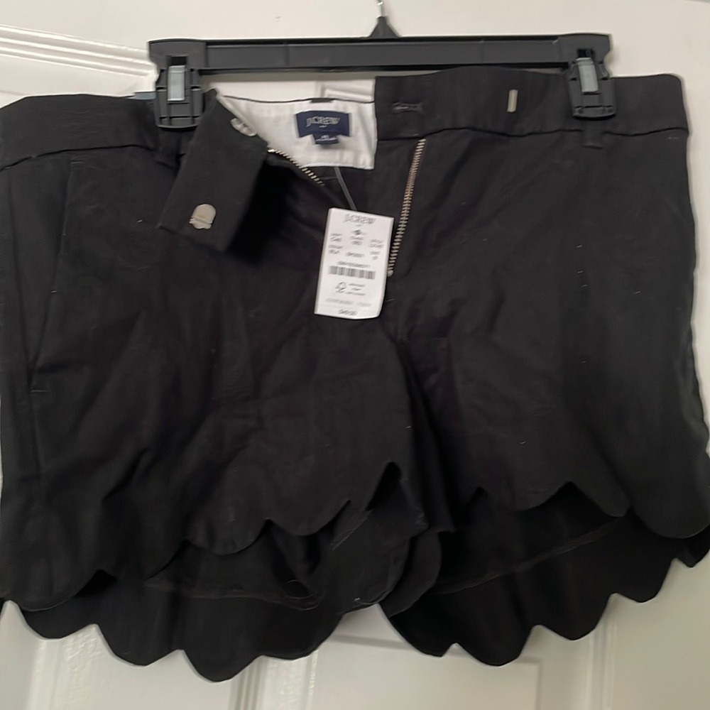 Black scalloped shorts